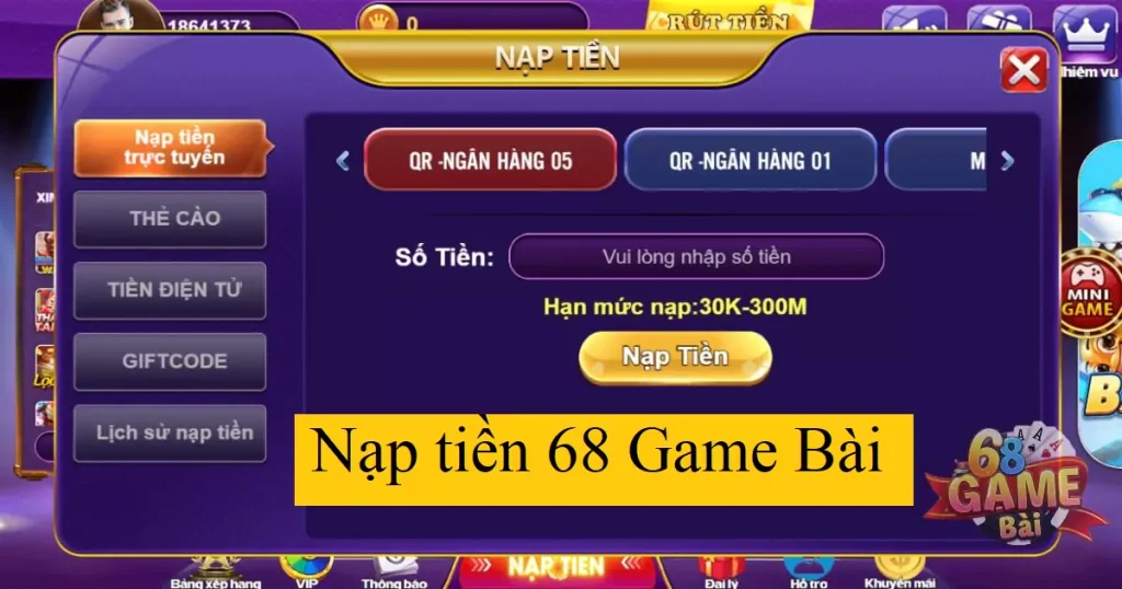 Khi nào cần nạp tiền vào 68 game bài?